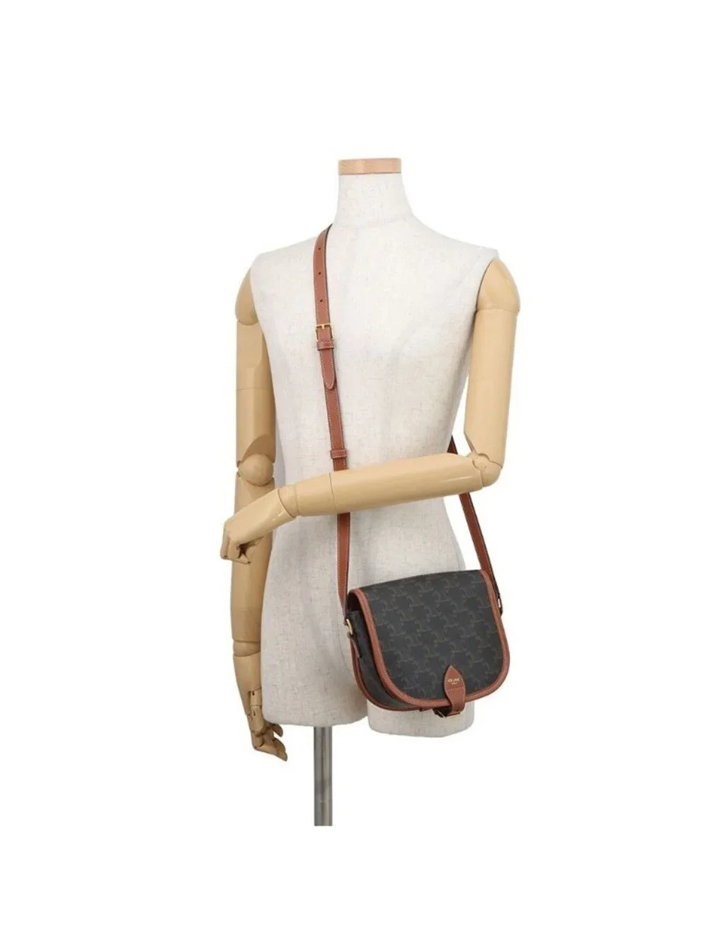 Celine Shoulder Bag Folco Triomphe Calf Leather